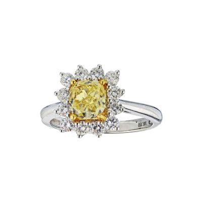 1 21 CARAT RADIANT CUT DIAMOND FANCY YELLOW GIA 1 21 GIA SI1 FYFC RING