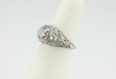 1 23 CARAT OLD EUROPEAN CUT DIAMOND EDWARDIAN ENGAGEMENT RING