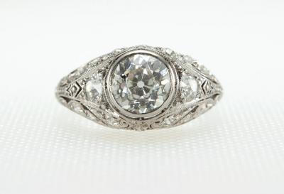 1 23 CARAT OLD EUROPEAN CUT DIAMOND EDWARDIAN ENGAGEMENT RING