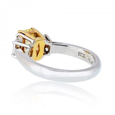 1 32 carat Emerald Cut Diamond FIY GIA Three Stone Engagement Ring