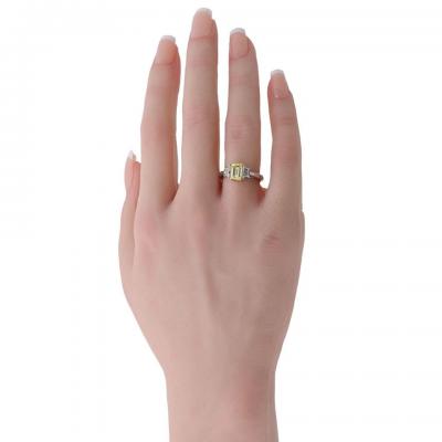 1 32 carat Emerald Cut Diamond FIY GIA Three Stone Engagement Ring