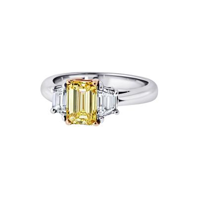 1 32 carat Emerald Cut Diamond FIY GIA Three Stone Engagement Ring
