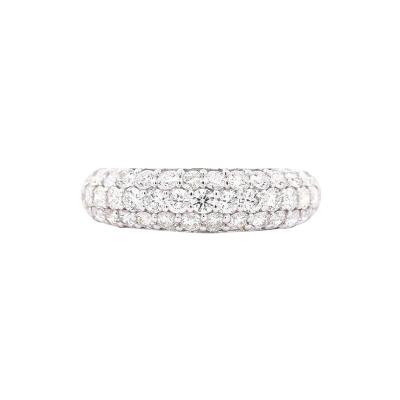 1 Carat Pave Diamond Dome Platinum Band Ring