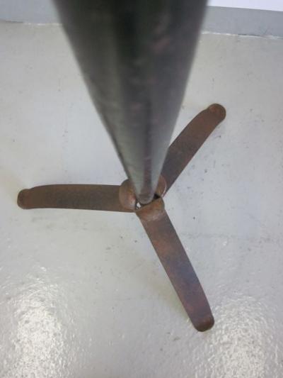 1 French Mid Century Hammered Wrought Iron Floor Lamp c 1940