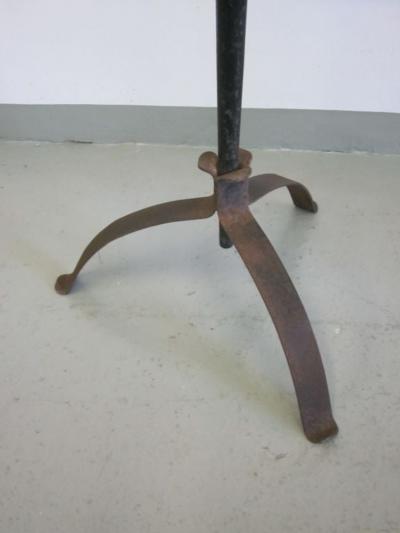 1 French Mid Century Hammered Wrought Iron Floor Lamp c 1940