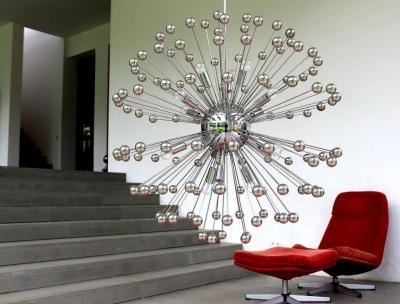 1 of 2 Grand Ballroom Concert Hall Chandelier Germany 1970s