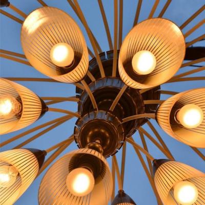 1 of 2 Huge Extra Large 1950s Italian Chandelier with 49 Tulip Glass Shades