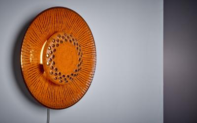 1 of 2 Red Flower Wall Lamp in Ceramic Nr 1