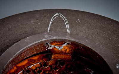 1 of 2 Red Flower Wall Lamp in Ceramic Nr 1