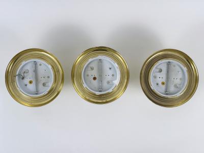 1 of 3 Vintage Brass Opaline Glass Flush Mounts or Sconces Germany 1970s