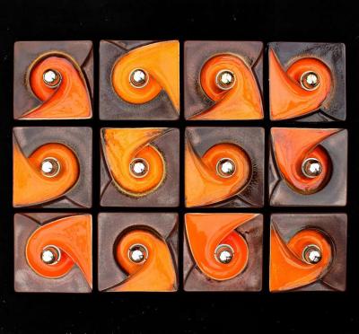 1 of 32 Fossil Volcano Goebel Shell Sconces Germany 1970s