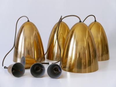 1 of 4 Elegant Mid Century Modern Pendant Lamps or Hanging Lights Germany 1950s