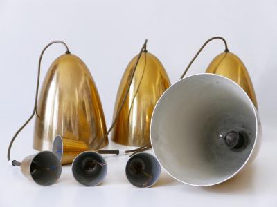 1 of 4 Elegant Mid Century Modern Pendant Lamps or Hanging Lights Germany 1950s