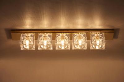 1 of 4 Sciolari Style Brass and Murano Glass Sconce or Flush Mount