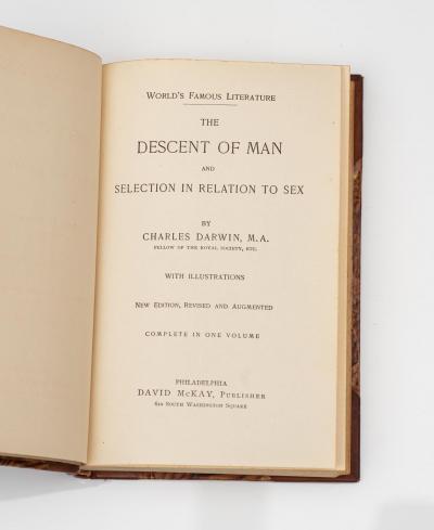 1 vol Charles Darwin The Descent of Man and Selection in Relation to Sex