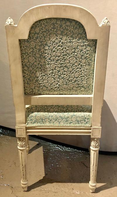 10 Paint Decorated Louis XVI Style Side Dining Chairs Finely Carved
