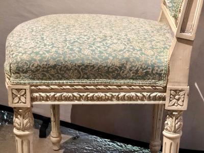 10 Paint Decorated Louis XVI Style Side Dining Chairs Finely Carved