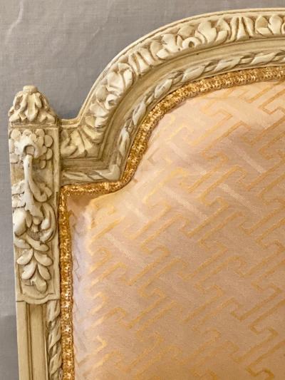 10 Swedish Louis XVI Style Dining Side Chairs Painted Carved Frames New Fabric