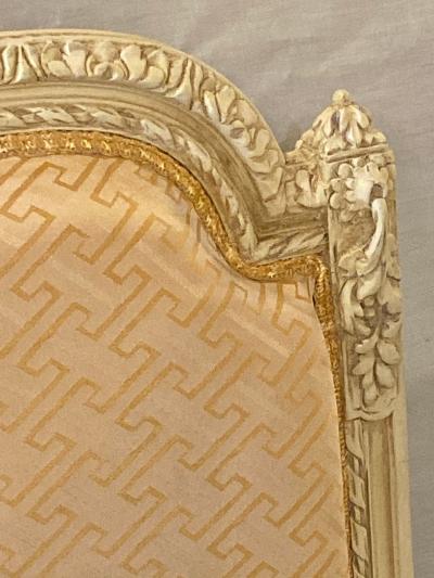 10 Swedish Louis XVI Style Dining Side Chairs Painted Carved Frames New Fabric