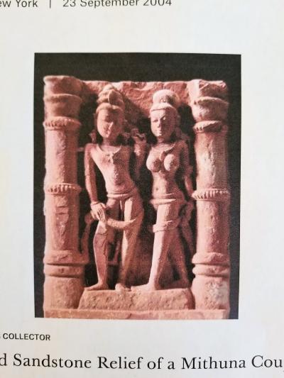 10C Red Sandstone Relief of a Mithuna Couple