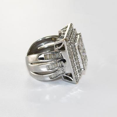10K White Gold Diamond Cluster Ring 3 00ct