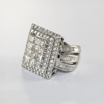 10K White Gold Diamond Cluster Ring 3 00ct