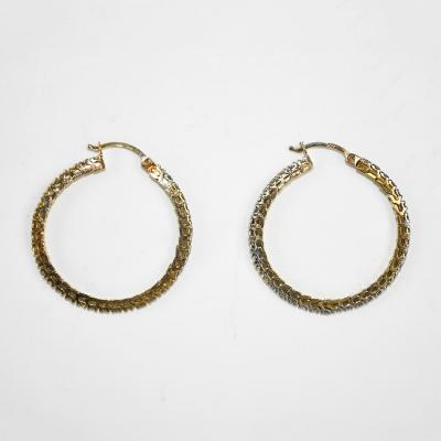 10K Yellow Gold Diamond Hoop Earrings 0 25ct