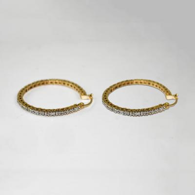 10K Yellow Gold Diamond Hoop Earrings 0 25ct