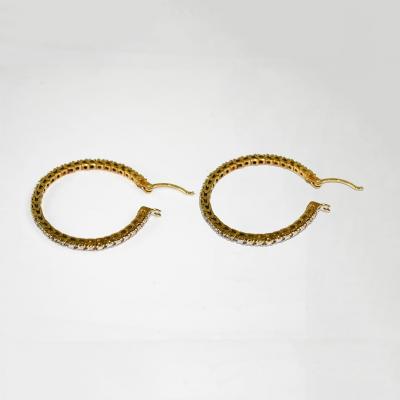 10K Yellow Gold Diamond Hoop Earrings 0 25ct