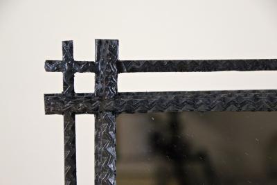 10th Century Rustic Tramp Art Wall Mirror Notch Cut Design AT circa 1880