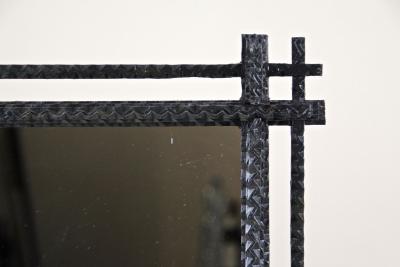 10th Century Rustic Tramp Art Wall Mirror Notch Cut Design AT circa 1880