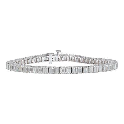 11 50 CARAT STRAIGHT LINE WHITE GOLD EMERALD CUT BRACELET