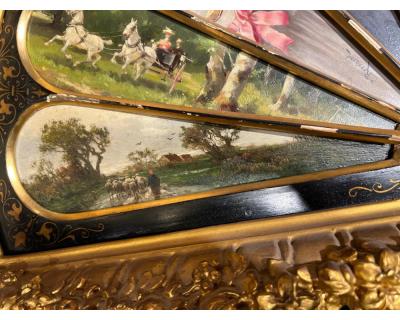 11 Oil Painting Panels in a Majestic Fan Shape Featuring Isidor Kaufmann