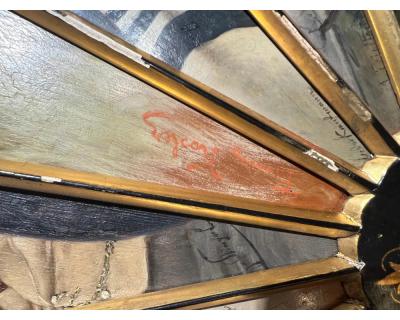 11 Oil Painting Panels in a Majestic Fan Shape Featuring Isidor Kaufmann