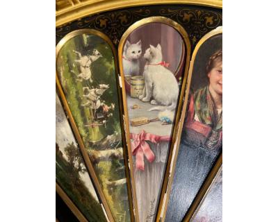 11 Oil Painting Panels in a Majestic Fan Shape Featuring Isidor Kaufmann