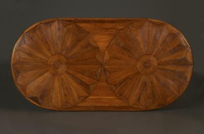 11140 AN INTERESTING CARVED OAK ARTS AND CRAFTS PERIOD LIBRARY OR CENTER TABLE