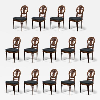 11684 A VERY RARE SET OF FOURTEEN MAHOGANY DINING CHAIRS