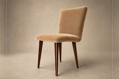 12 Brazilian Rosewood and Mohair Dining Chairs Including Two Head Chairs