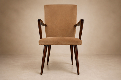 12 Brazilian Rosewood and Mohair Dining Chairs Including Two Head Chairs