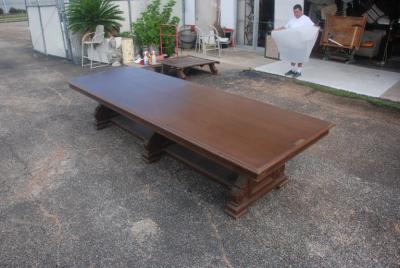 12 FT 1900s Royal Dutch Shell Group Antique Oak Table