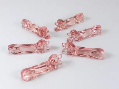 12 French Art Deco Dachshund Basset Hound Knife Rests Ros Glass France 1930s