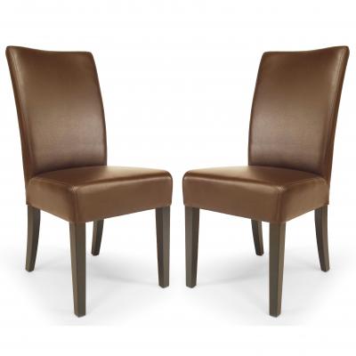 12 Mid Century Brown Parsons Side Chairs
