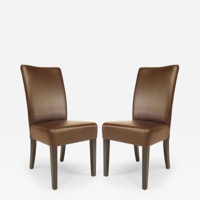 12 Mid Century Brown Parsons Side Chairs