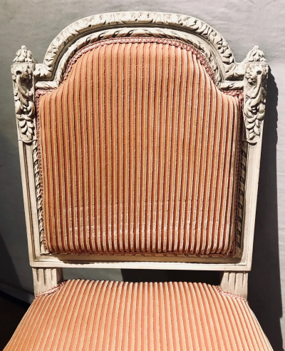 12 Swedish Louis XVI Style Dining Side Chairs Painted Carved Frames New Fabric