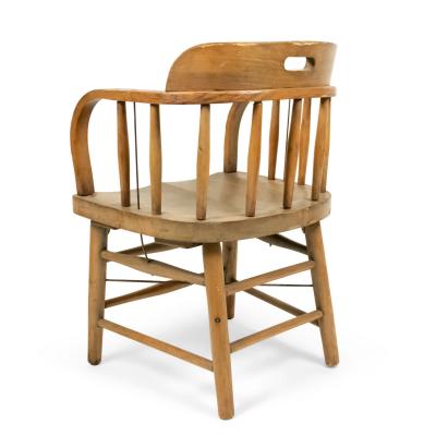 13 American Captains Style Oak Armchairs