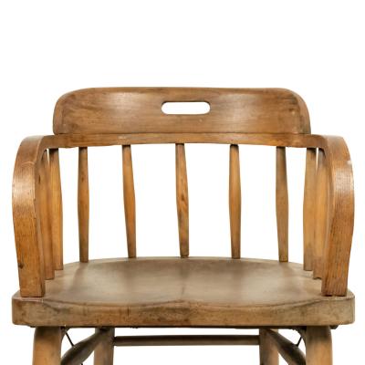 13 American Captains Style Oak Armchairs