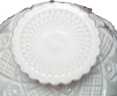 13 Piece American Art Deco Imperial Milk Glass Punch Bowl Set