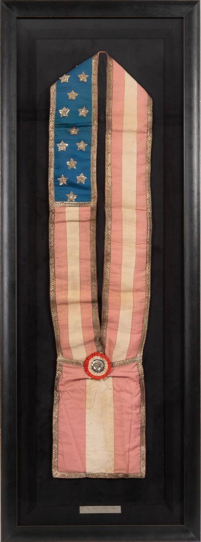 13 Star Patriotic Sash by Louis E Stilz Bros Late 19th Century