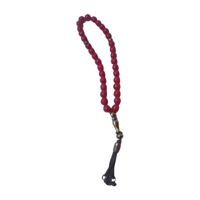 13 Sterling Silver and Red Worry Beads