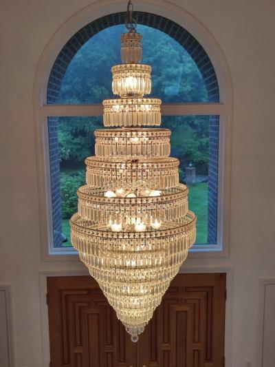 13 Tier Wedding Cake Chandelier Crystal Prisms 1970s